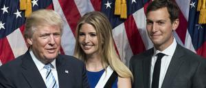 Präsident Donald Trump, Ivanka Trump und Jared Kushner 