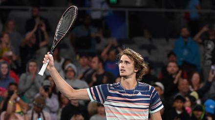 Siegergrüße. Alexander Zverev zieht in Melbourne ins Viertelfinale ein.