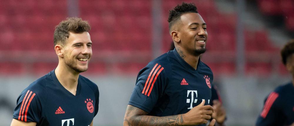 Alles wieder gut: Leon Goretzka (links) und Jerome Boateng haben sich wieder lieb.