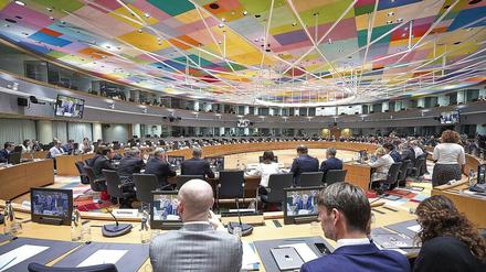 Tagung der Finanzminister im Rat der Europäischen Union. Ohne höhere Beitragszahlungen aus Deutschland ist das EU-Programm nicht zu schaffen. 