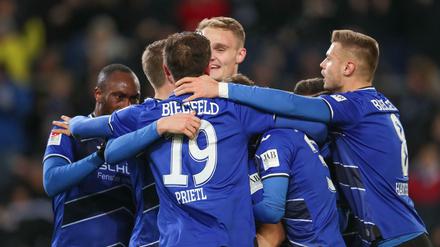 Weiter, immer weiter. Die Spieler von Arminia Bielefeld starteten erfolgreich ins Jahr 2020. 