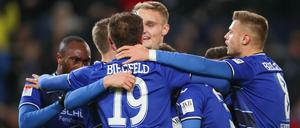 Weiter, immer weiter. Die Spieler von Arminia Bielefeld starteten erfolgreich ins Jahr 2020. 