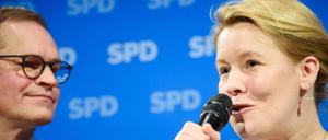Der regierende Bürgermeister von Berlin, Michael Müller, und Bundesfamilienministerin Franziska Giffey.
