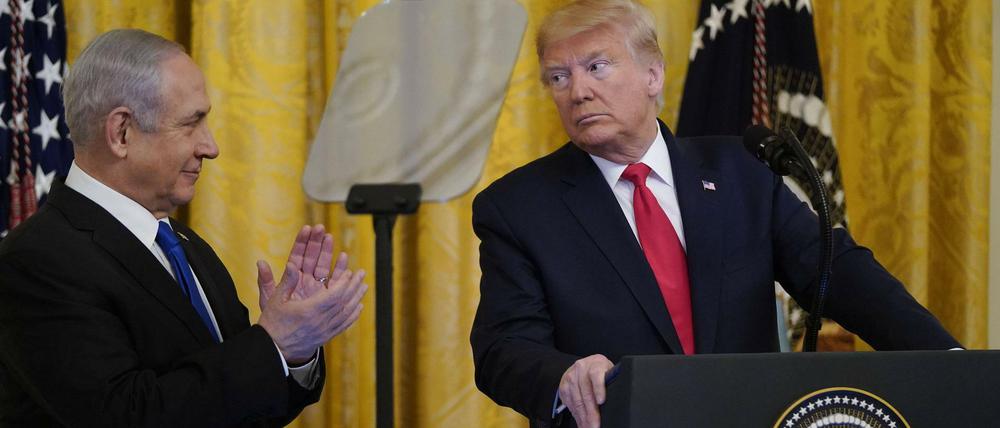 Applaus für Donald Trump: Israels Premier Benjamin Netanjahu ist zufrieden mit dem Nahost-Friedensplan des US-Präsidenten.