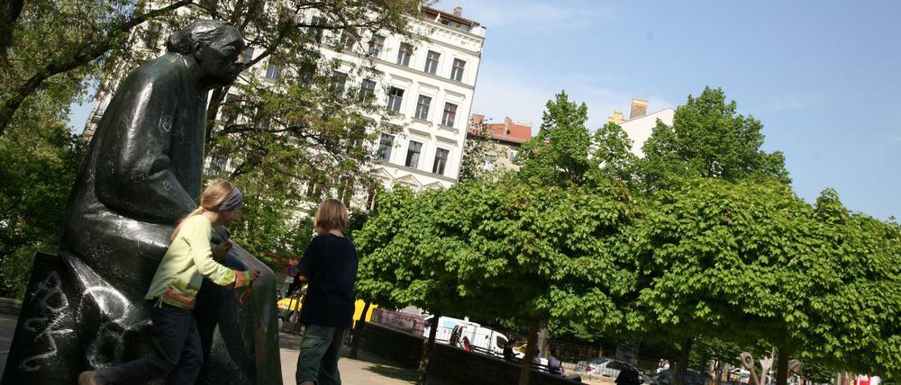 Heute komplett gentrifiziert: Am Kollwitzplatz in Berlin-Prenzlauer Berg.