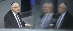 Reuven Rivlin, aufgenommen im Rahmen der Gedenkstunde im Deutschen Bundestag zum Tag des Gedenkens an die Opfer des Nationalsozialismus.