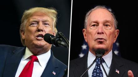 US-Präsident Donald Trump (l.) und der demokratische Präsidentschaftsbewerber Michael Bloomberg. 