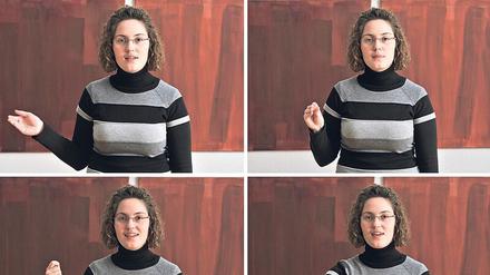 Übersetzen mit den Händen. In einem Bericht über barrierefreie Erwachsenenbildung wird unter anderem das Fehlen von Gebärdendolmetschern beklagt. Notwendig sind dafür etwa Kooperationen mit Gehörlosenverbänden. Die Frau auf dem Foto gehört zum Gebärdenchor des Berufsbildungswerkes Leipzig und gebärdet gerade ein Lied. 