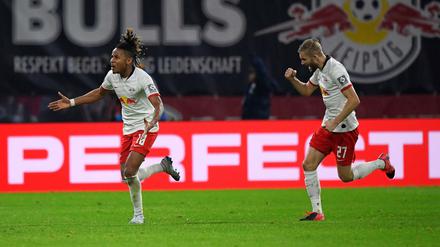 Christopher Nkunku jubelte nach seinem späten Treffer gegen Gladbach.