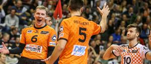 Geht doch. Nach dem fast sicheren Ausscheiden aus der Champions League hatten die BR Volleys in der Liga wieder viel zu feiern. (Archivbild)