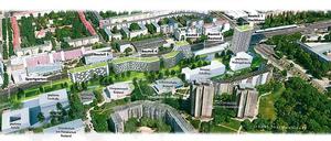 Gartenquartier Lilli-Henoch-Straße. Diese Potentialstudie aus der Feder von Kaspar Kraemer Architekten (KKA) legte Investor Gérôme zur Neugestaltung des Güterbahnhofareals Greifswalder Straße im Juni 2019 vor. 
