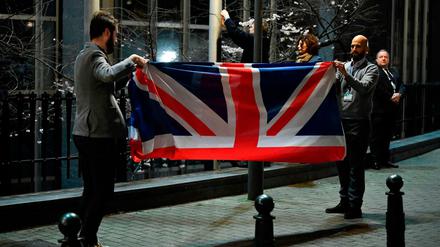 Abschied nach 47 Jahren: Die britische Flagge wird in Brüssel abgehängt.