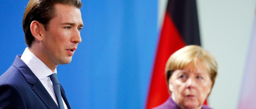 Sebastian Kurz und Angela Merkel 