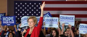 Elizabeth Warren bei einem Wahlkampfauftritt in Indianola in Iowa am 03.02.2020