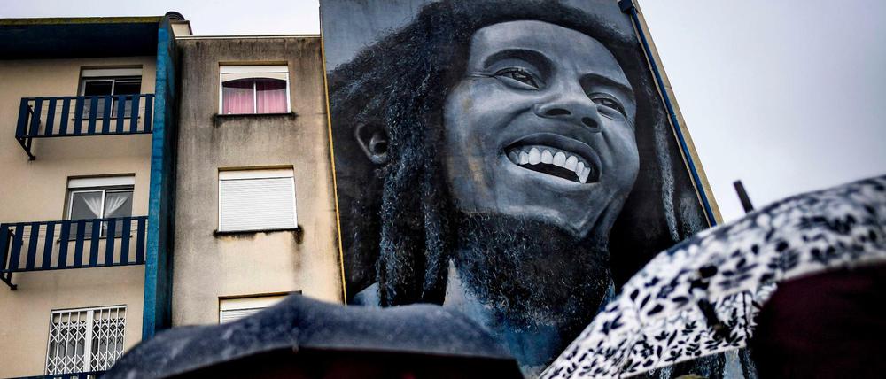 Wandgemälde von Bob Marley in Lissabon.