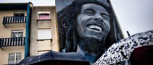 Wandgemälde von Bob Marley in Lissabon.