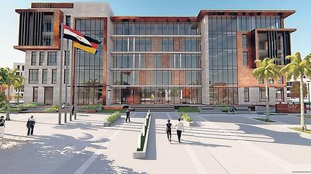 Modell des neuen Campus der "German International University of Applied Sciences" in Kairo.
