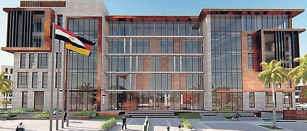 Modell des neuen Campus der "German International University of Applied Sciences" in Kairo.