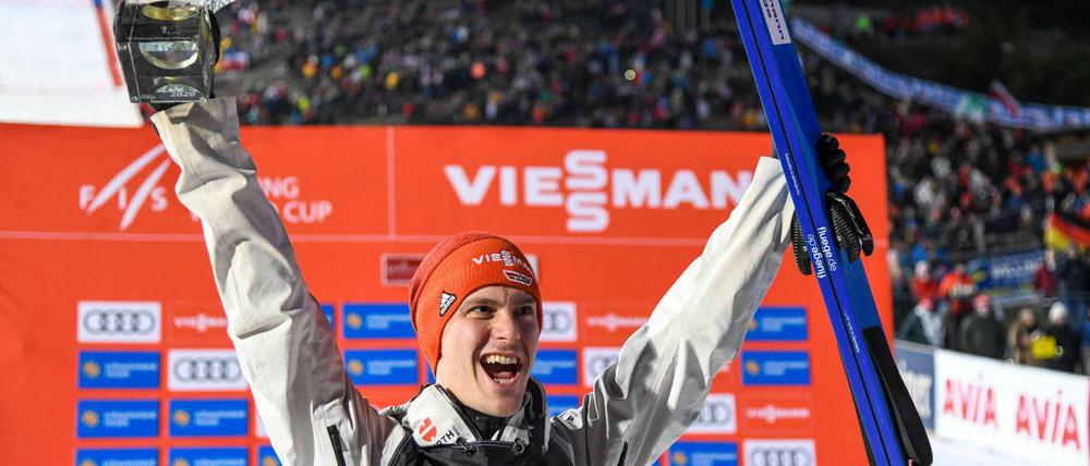 Stephan Leyhe nach seinem ersten Sieg im Weltcup.