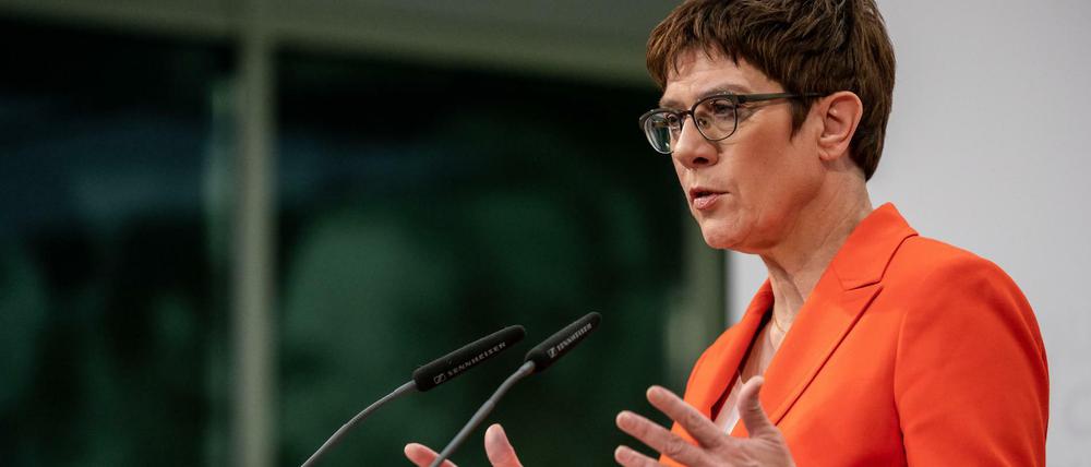 Annegret Kramp-Karrenbauer (CDU), CDU-Bundesvorsitzende, am Freitag in Berlin.