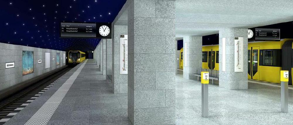 Ich seh' den Sternenhimmel. Für den U-Bahnhof Museumsinsel wurde Richtfest gefeiert.