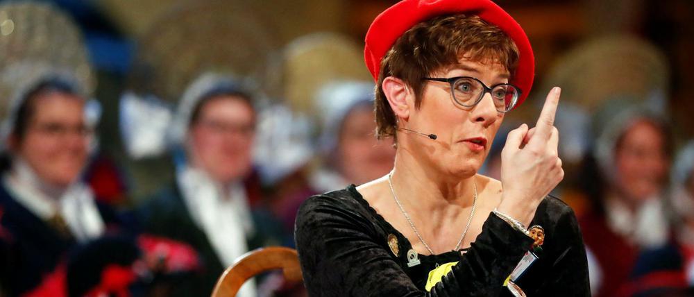 Annegret Kramp-Karrenbauer, bei der Fasnacht in Stockach.