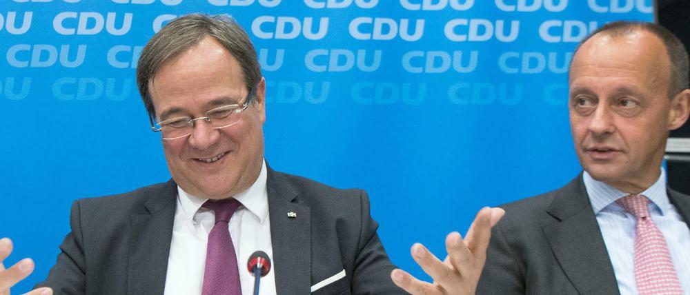 Jens Spahn, Armin Laschet, Friedrich Merz im November 2018.