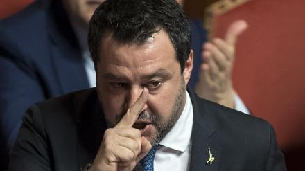 Matteo Salvini, früherer Innenminister von Italien, nach der Entscheidung des Senats über die Aufhebung seiner Immunität.