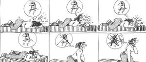 Die Frustrierte. Ein klassischer Strip von Claire Bretécher, für Komplettansicht auf Plus-Symbol klicken.