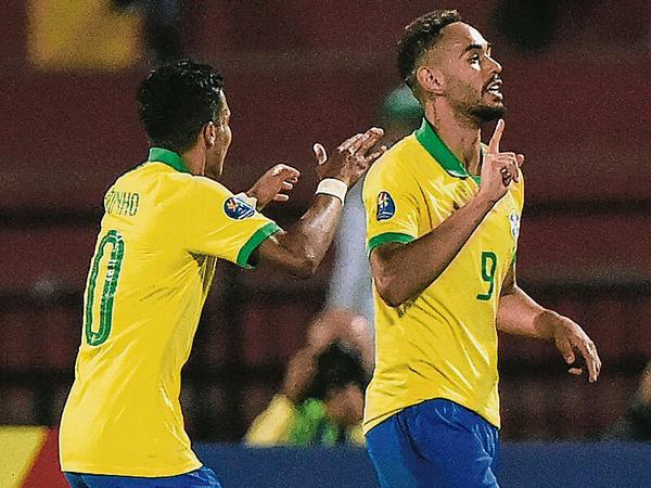 Herthas Neuer: Matheus Cunha (rechts) schoss Brasiliens U 23 zu Olympia.