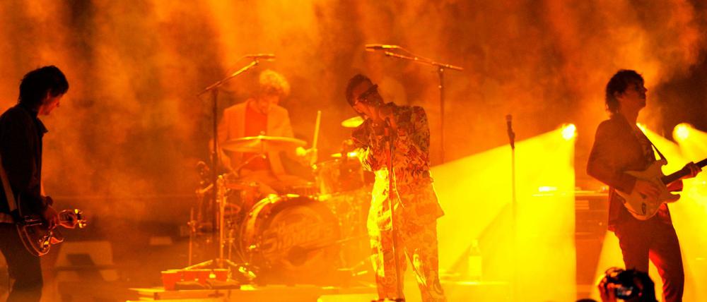 Die Strokes bei ihrem Konzert für den demokratischen Präsidentschaftskandidaten Bernie Sanders am 10. Februar in Durham, New Hampshire