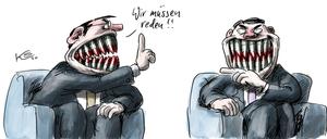 Zähne zeigen - ganz wörtlich auf der Münchner Sicherheitskonferenz. 