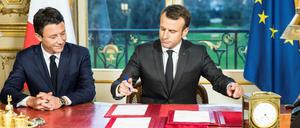 Frankreichs Präsident Emmanuel Macron und sein Schützling Benjamin Griveaux.