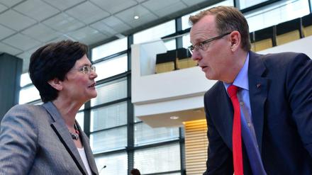 2014: Thüringens damalige Ministerpräsidentin Lieberknecht mit dem damaligen Linken-Fraktionschef Ramelow. 