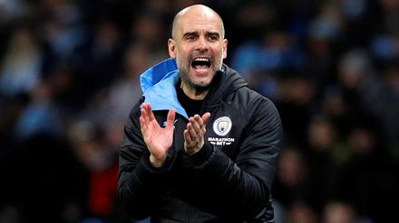 Optimistisch. Pep Guardiola will Manchester City beistehen.
