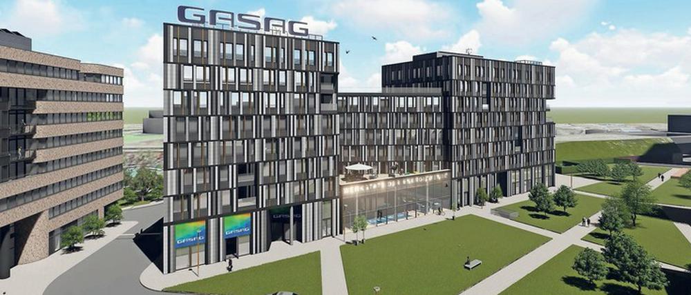 Schick: Die neue Zentrale der Gasag auf dem Euref-Campus, die Ende des Jahres fertig sein soll.