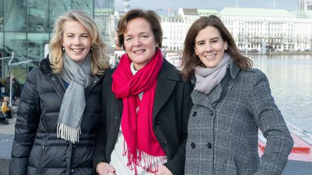 Wahlkampfauftritt am Jungfernstieg: Linda Teuteberg, Anne von Treuenfels-Frowein, Katja Suding (v.l.n.r.).