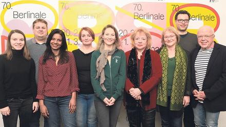 Die Tagesspiegel-Jury, von links nach rechts: Luisa Horn, Thomas Schippmann, Anuya Rane, Chris Feustel, Heike Bottke, Dagmar Seydell, Ingrid Lühr, Matthias Richter, Peter Apel 