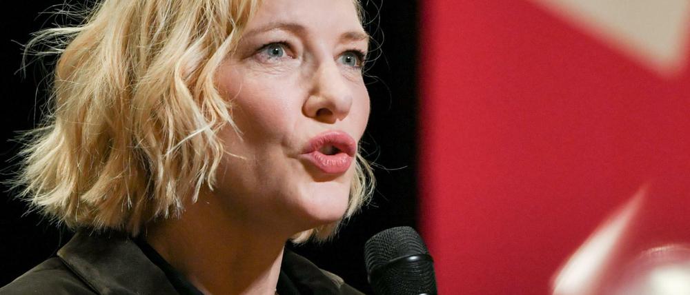 Cate Blanchett nimmt an einem Gespräch der Berlinale Sektion Talents im HAU 1 teil.