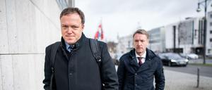 Am Montag auf dem Weg ins Konrad-Adenauer-Haus: Thüringens CDU-Vizechef Mario Voigt (links), Landesgeneralsekretär Raymond Walk. 