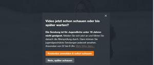 Das ZDF möchte eine Altersprüfung, dann kann jeder Inhalt jederzeit genutzt werden.