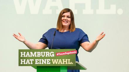 Die Bürgermeisterkandidatin zur Bürgerschaftswahl 2020 und Zweite Bürgermeisterin und Wissenschaftssenatorin, Katharina Fegebank. 