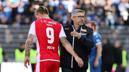 Das Verhältnis war schon mal besser. Sebastian Polter (links) hatte Trainer Urs Fischer in einem Interview scharf kritisiert.
