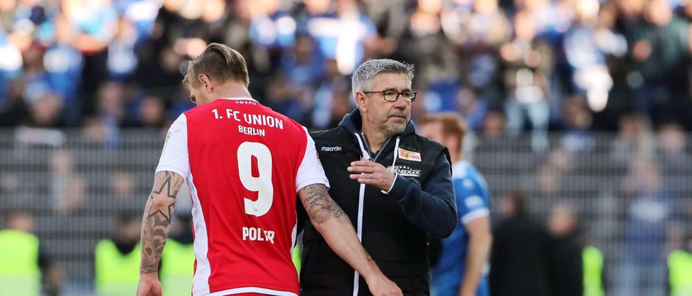 Das Verhältnis war schon mal besser. Sebastian Polter (links) hatte Trainer Urs Fischer in einem Interview scharf kritisiert.