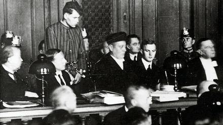 Der Angeklagte Marinus van der Lubbe während des Reichstagsbrandprozesses vor dem Reichsgericht Leipzig.