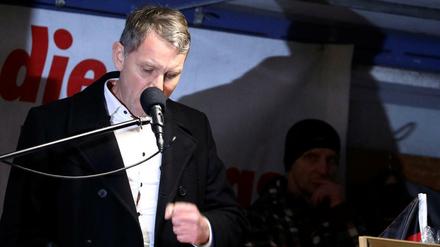 Thüringens AfD-Chef Björn Höcke als Hauptredner bei der Pegida-Kundgebung am 17. Februar in Dresden.