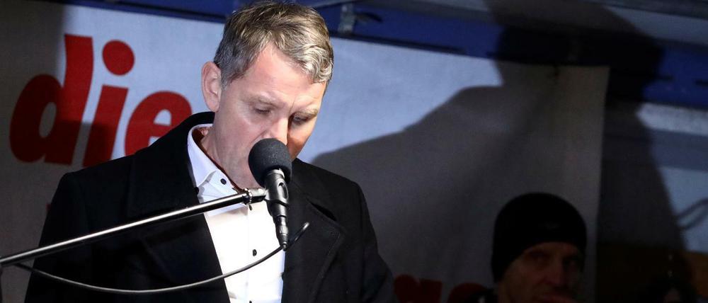 Thüringens AfD-Chef Björn Höcke als Hauptredner bei der Pegida-Kundgebung am 17. Februar in Dresden.