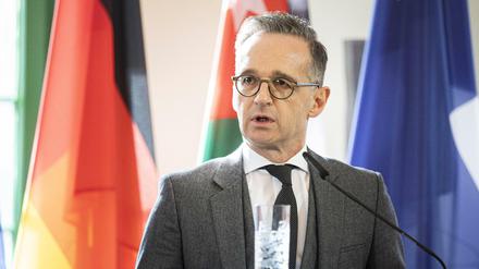Heiko Maas bei der Pressekonferenz zum zweiten Ministertreffen der Stockholm-Initiative am Dienstag.