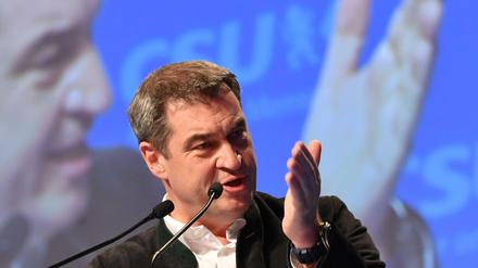 Markus Söder, CSU-Vorsitzender und Ministerpräsident aus Bayern, beim politischen Aschermittwoch der CSU.