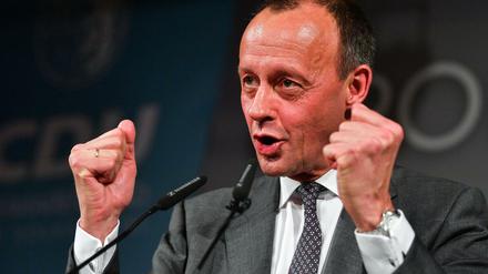 Friedrich Merz spricht beim politischen Aschermittwoch des thüringischen Landesverbandes der CDU in Apolda.